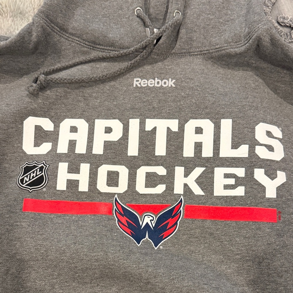 Reebok Gray Capitals Hockey Hoodie - Picture 2 of 4